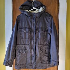 American Eagle outfitters M dark Grey women's winter hoodie jacket  fullzipper